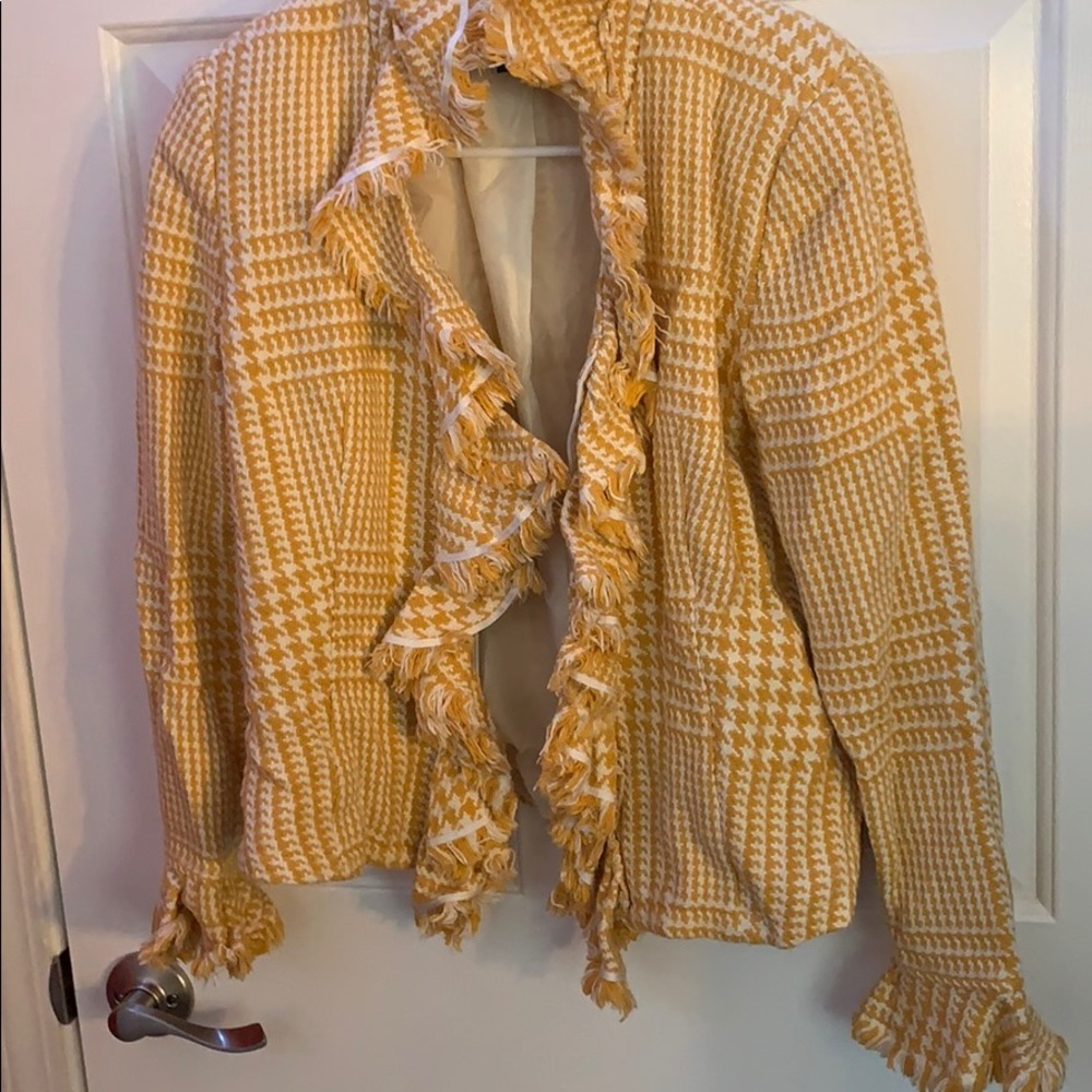 Yellow Fluffy Blazer